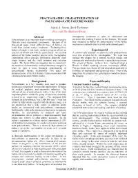 Fractographic Characterization of Polycarbonate Failure Modes