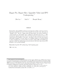 Liquidity Value and IPO Underpricing ∗