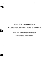 Minutes of the Meeting of the Board of Trustees of Ohio