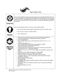 Rain Introduction Big Ideas Materials to Collect and Make 1