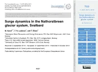 Surge Dynamics in the Nathorstbreen Glacier System