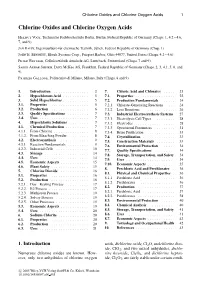 Chlorine Oxides and Chlorine Oxygen Acids 1