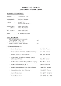 Curriculum Vitae of Mohammed Ahmed Hamdan