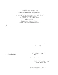 F-Bounded Polymorphism for Object-Oriented Programming