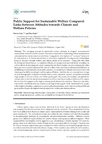 Links Between Attitudes Towards Climate and Welfare Policies