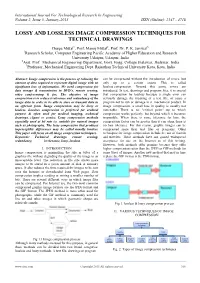 Lossy and Lossless Image Compression Techniques for Technical Drawings