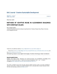 Methods of Adaptive Reuse in Alexandria's Buildings With