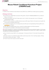Mouse Robo4 Conditional Knockout Project (CRISPR/Cas9)