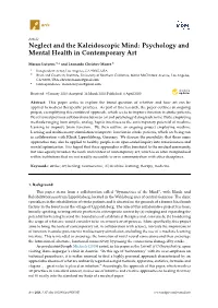 Psychology and Mental Health in Contemporary Art