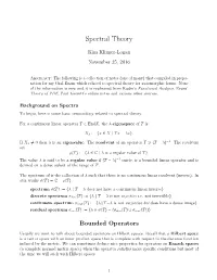 Spectral Theory