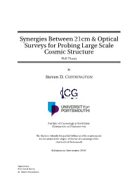 Synergies Between 21Cm & Optical Surveys for Probing Large Scale Cosmic Structure