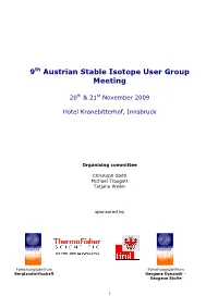 9 Austrian Stable Isotope User Group Meeting