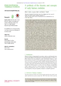 A Synthesis of the Theories and Concepts of Early Human Evolution Rstb.Royalsocietypublishing.Org Mark A