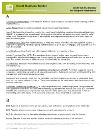 Credit Building Glossary for Nonprofit Practitioners
