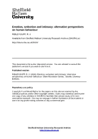 Emotion, Seduction and Intimacy: Alternative Perspectives on Human Behaviour RIDLEY-DUFF, R
