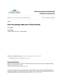How Can Startups Make Use of Cloud Services