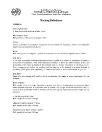 Working Definitions I GENERAL