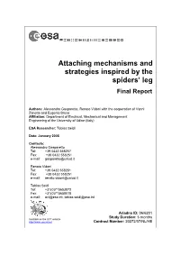 Attaching Mechanisms and Strategies Inspired by the Spiders'