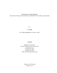 How Three Triads Illumine the Authority of the Preached Word