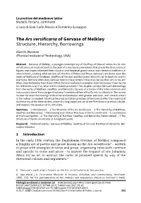 The Ars Versificaria of Gervase of Melkley Structure, Hierarchy, Borrowings