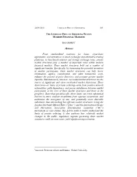 The Limits of Private Ordering Within Modern Financial Markets Dan Awrey