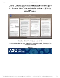 Using Coronagraphs and Heliospheric Imagers to Answer the Outstanding Questions of Solar Wind Physics