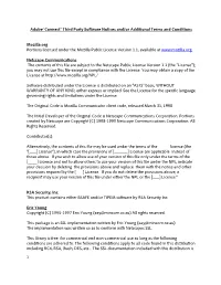 Adobe® Connect™ Third Party Software Notices And/Or Additional Terms and Conditions