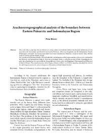 Arachnozoogeographical Analysis of the Boundary Between Eastern Palearctic and Indomalayan Region