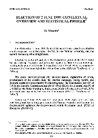 Election of 2 June 1999: Contextual Overview and Statistical Profile1