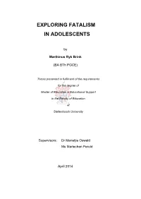 Exploring Fatalism in Adolescents