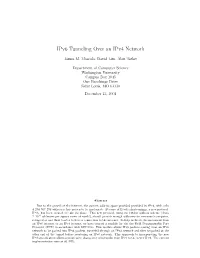 Ipv6 Tunneling Over an Ipv4 Network