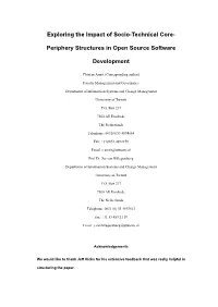 Periphery Structures in Open Source Software Development