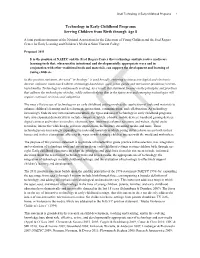 Technology in Early Childhood Programs 1