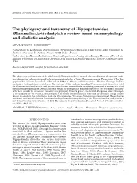 The Phylogeny and Taxonomy of Hippopotamidae (Mammalia: Artiodactyla): a Review Based on Morphology and Cladistic Analysis