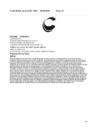 Trade Marks Journal No: 1900 , 06/05/2019 Class 10