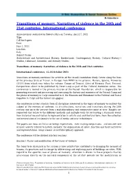 Transitions of Memory. Narratives of Violence in the 20Th and 21St Centuries