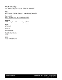 UC Berkeley Phonlab Annual Report