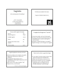 Vaginitis No Disclosures Related to This Topic