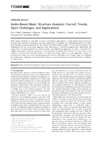 Audio-Based Music Structure Analysis: Current Trends, Open Challenges, and Applications