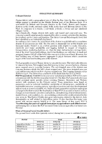 EXECUTIVE SUMMARY I About District Jhajjar District