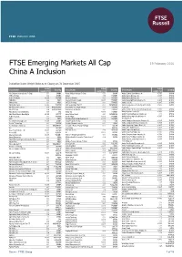 FTSE Emerging Markets All Cap China a Inclusion