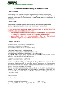 Guideline for Prescribing of Pivmecillinam