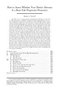 How to Assess Whether Your District Attorney Is a Bona Fide Progressive Prosecutor