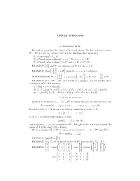 Linear Subspaces