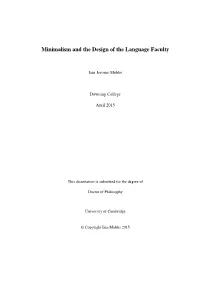 Minimalism and the Design of the Language Faculty