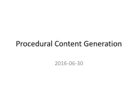 Procedural Content Generation