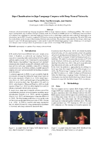 Sign Classification in Sign Language Corpora with Deep Neural Networks