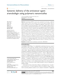 Systemic Delivery of the Anticancer Agent Arenobufagin Using Polymeric Nanomicelles