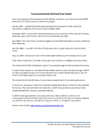 Transcontinental Railroad Fact Sheet