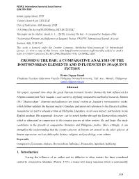 A Comparative Analysis of the Dostoevskian Elements and Influences in Joaquin’S Fiction